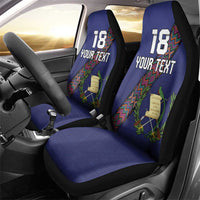 Custom Guatemala Football Car Seat Cover Los Chapines Blue Version - Wonder Print Shop