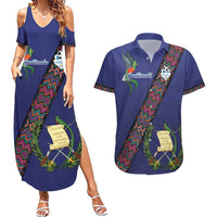 Custom Guatemala Football Couples Matching Summer Maxi Dress and Hawaiian Shirt Los Chapines Blue Version - Wonder Print Shop