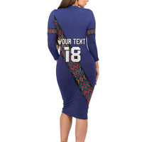 Custom Guatemala Football Family Matching Long Sleeve Bodycon Dress and Hawaiian Shirt Los Chapines Blue Version - Wonder Print Shop