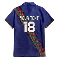 Custom Guatemala Football Family Matching Off The Shoulder Long Sleeve Dress and Hawaiian Shirt Los Chapines Blue Version - Wonder Print Shop