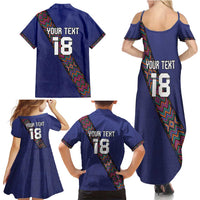Custom Guatemala Football Family Matching Summer Maxi Dress and Hawaiian Shirt Los Chapines Blue Version - Wonder Print Shop