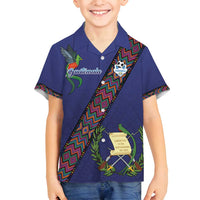 Custom Guatemala Football Family Matching Tank Maxi Dress and Hawaiian Shirt Los Chapines Blue Version - Wonder Print Shop