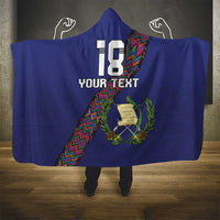 Custom Guatemala Football Hooded Blanket Los Chapines Blue Version - Wonder Print Shop