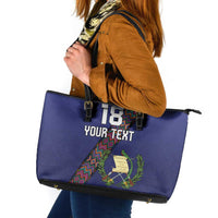 Custom Guatemala Football Leather Tote Bag Los Chapines Blue Version - Wonder Print Shop