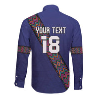 Custom Guatemala Football Long Sleeve Button Shirt Los Chapines Blue Version - Wonder Print Shop