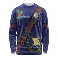 Custom Guatemala Football Long Sleeve Shirt Los Chapines Blue Version - Wonder Print Shop
