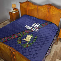 Custom Guatemala Football Quilt Los Chapines Blue Version - Wonder Print Shop