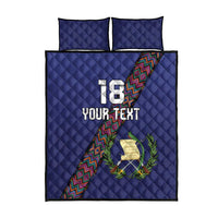 Custom Guatemala Football Quilt Bed Set Los Chapines Blue Version - Wonder Print Shop