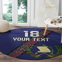 Custom Guatemala Football Round Carpet Los Chapines Blue Version - Wonder Print Shop