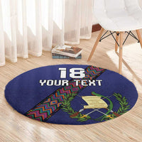 Custom Guatemala Football Round Carpet Los Chapines Blue Version - Wonder Print Shop