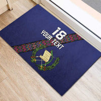 Custom Guatemala Football Rubber Doormat Los Chapines Blue Version - Wonder Print Shop