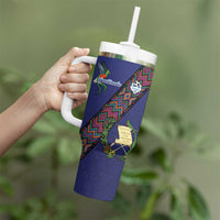 Custom Guatemala Football Tumbler With Handle Los Chapines Blue Version - Wonder Print Shop