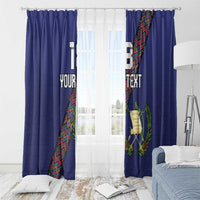 Custom Guatemala Football Window Curtain Los Chapines Blue Version - Wonder Print Shop