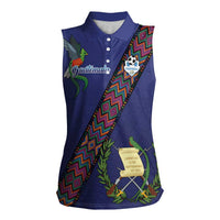 Custom Guatemala Football Women Sleeveless Polo Shirt Los Chapines Blue Version - Wonder Print Shop