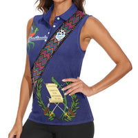 Custom Guatemala Football Women Sleeveless Polo Shirt Los Chapines Blue Version - Wonder Print Shop