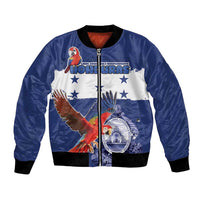 Honduras Independence Day Bomber Jacket Scarlet Macaw Flag Style - Wonder Print Shop