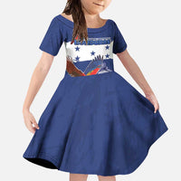 Honduras Independence Day Family Matching Off Shoulder Maxi Dress and Hawaiian Shirt Scarlet Macaw Flag Style - Wonder Print Shop