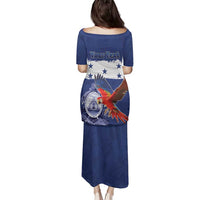 Honduras Independence Day Family Matching Puletasi and Hawaiian Shirt Scarlet Macaw Flag Style - Wonder Print Shop