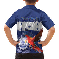 Honduras Independence Day Family Matching Tank Maxi Dress and Hawaiian Shirt Scarlet Macaw Flag Style - Wonder Print Shop