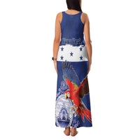 Honduras Independence Day Family Matching Tank Maxi Dress and Hawaiian Shirt Scarlet Macaw Flag Style - Wonder Print Shop