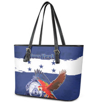 Honduras Independence Day Leather Tote Bag Scarlet Macaw Flag Style - Wonder Print Shop