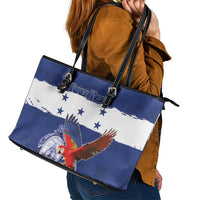Honduras Independence Day Leather Tote Bag Scarlet Macaw Flag Style - Wonder Print Shop