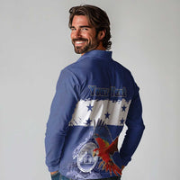 Honduras Independence Day Long Sleeve Polo Shirt Scarlet Macaw Flag Style - Wonder Print Shop