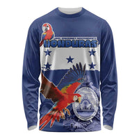 Honduras Independence Day Long Sleeve Shirt Scarlet Macaw Flag Style - Wonder Print Shop