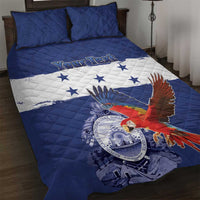 Honduras Independence Day Quilt Bed Set Scarlet Macaw Flag Style - Wonder Print Shop