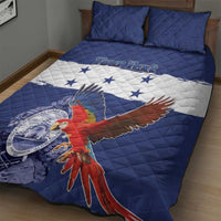 Honduras Independence Day Quilt Bed Set Scarlet Macaw Flag Style - Wonder Print Shop