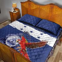Honduras Independence Day Quilt Bed Set Scarlet Macaw Flag Style - Wonder Print Shop