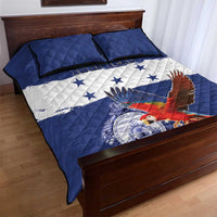Honduras Independence Day Quilt Bed Set Scarlet Macaw Flag Style - Wonder Print Shop