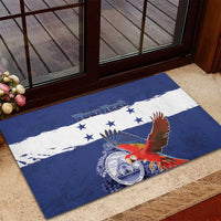 Honduras Independence Day Rubber Doormat Scarlet Macaw Flag Style - Wonder Print Shop
