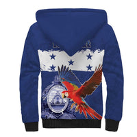 Honduras Independence Day Sherpa Hoodie Scarlet Macaw Flag Style - Wonder Print Shop