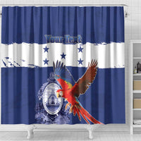 Honduras Independence Day Shower Curtain Scarlet Macaw Flag Style - Wonder Print Shop