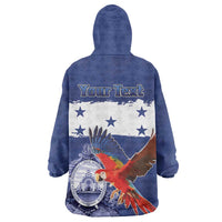 Honduras Independence Day Wearable Blanket Hoodie Scarlet Macaw Flag Style - Wonder Print Shop