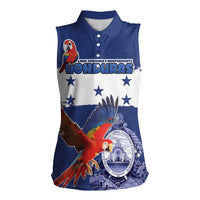 Honduras Independence Day Women Sleeveless Polo Shirt Scarlet Macaw Flag Style - Wonder Print Shop