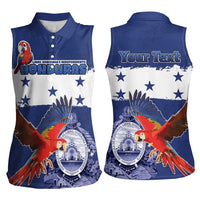 Honduras Independence Day Women Sleeveless Polo Shirt Scarlet Macaw Flag Style - Wonder Print Shop