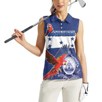 Honduras Independence Day Women Sleeveless Polo Shirt Scarlet Macaw Flag Style - Wonder Print Shop