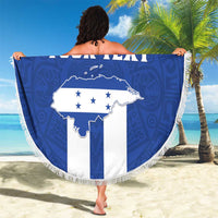 Custom Honduras Football Beach Blanket La H Go Champion - Wonder Print Shop