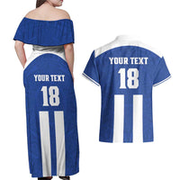 Custom Honduras Football Couples Matching Off Shoulder Maxi Dress and Hawaiian Shirt La H Go Champion - Wonder Print Shop