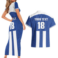 Custom Honduras Football Couples Matching Short Sleeve Bodycon Dress and Hawaiian Shirt La H Go Champion - Wonder Print Shop