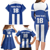 Custom Honduras Football Family Matching Long Sleeve Bodycon Dress and Hawaiian Shirt La H Go Champion - Wonder Print Shop