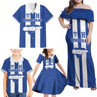 Custom Honduras Football Family Matching Off Shoulder Maxi Dress and Hawaiian Shirt La H Go Champion - Wonder Print Shop