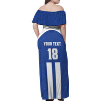 Custom Honduras Football Family Matching Off Shoulder Maxi Dress and Hawaiian Shirt La H Go Champion - Wonder Print Shop