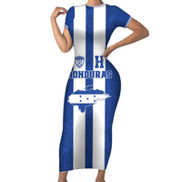 Custom Honduras Football Family Matching Short Sleeve Bodycon Dress and Hawaiian Shirt La H Go Champion - Wonder Print Shop