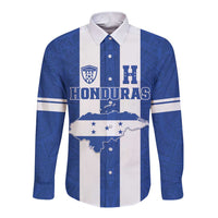 Custom Honduras Football Long Sleeve Button Shirt La H Go Champion - Wonder Print Shop