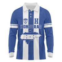 Custom Honduras Football Long Sleeve Polo Shirt La H Go Champion - Wonder Print Shop