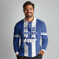 Custom Honduras Football Long Sleeve Polo Shirt La H Go Champion - Wonder Print Shop