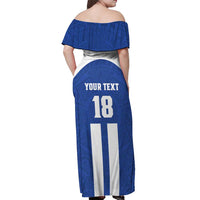 Custom Honduras Football Off Shoulder Maxi Dress La H Go Champion - Wonder Print Shop